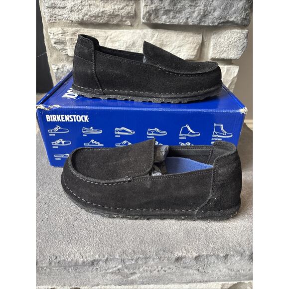 New Birkenstock Utti Moc Toe Suede Black Loafer EU 37 Narrow - Picture 1 of 7